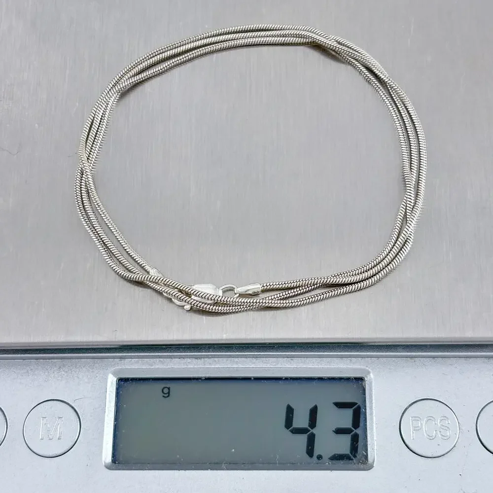 Vintage Sterling Silver 925 Snake Chain Necklace 20